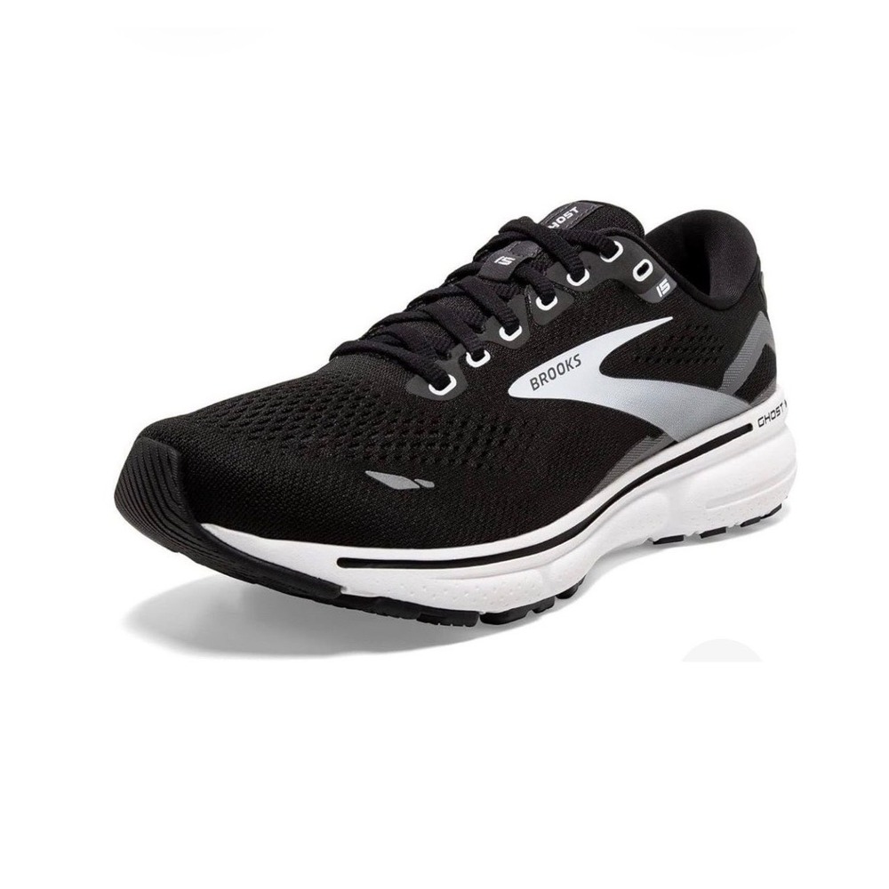 Brooks Ghost 15 Womens Running Shoes Black White Size 9